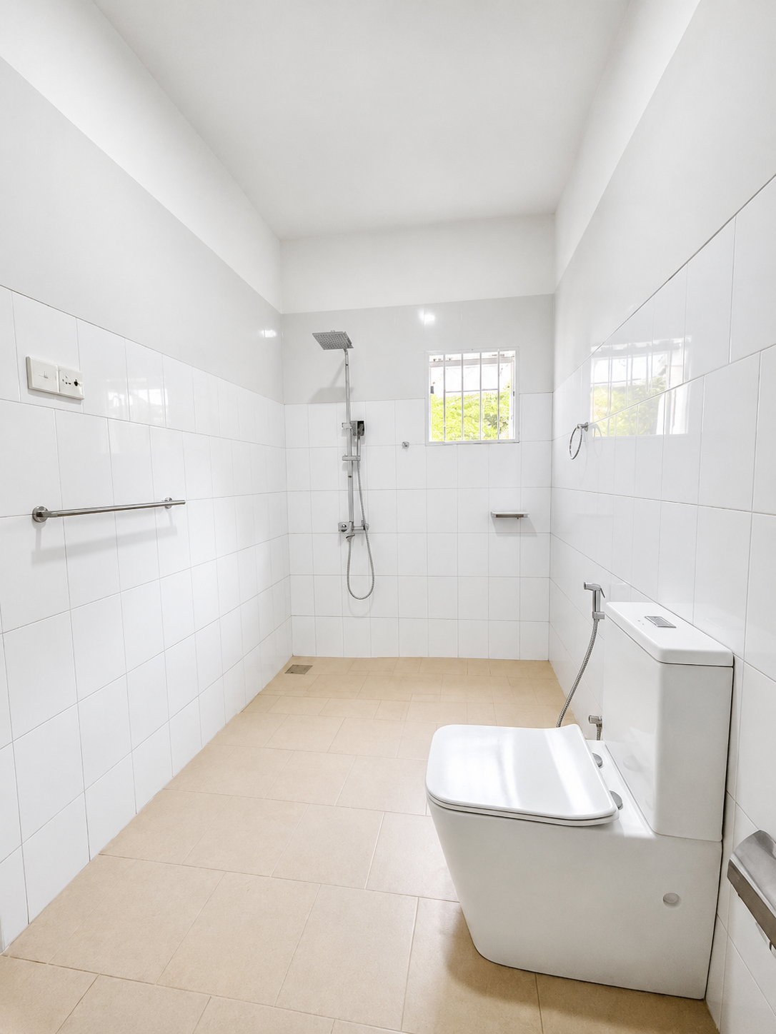 Private bathroom with shower and toilet